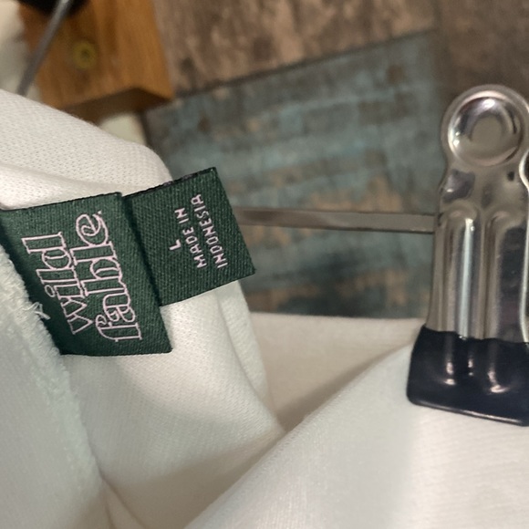 Wild fable white and black stripe pleated elastic waist  skirt - Picture 6 of 16